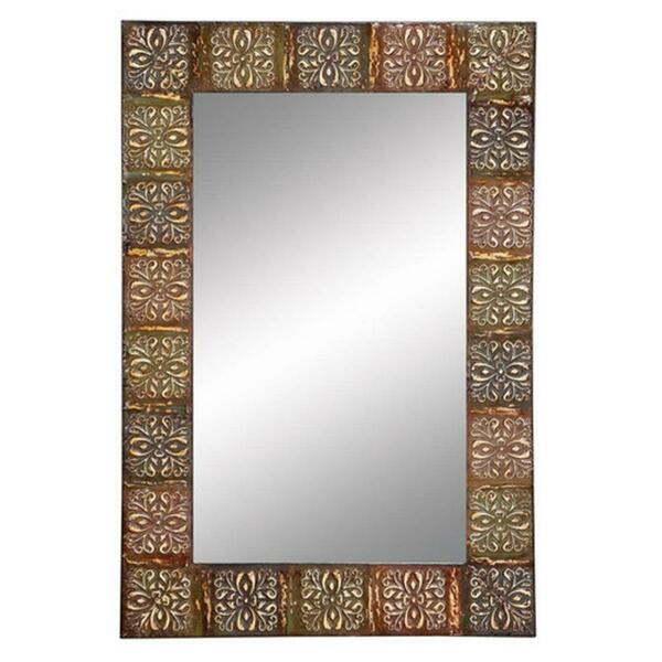 A Nation 36 in. Embossed Metal Frame Wall Mirror 7461